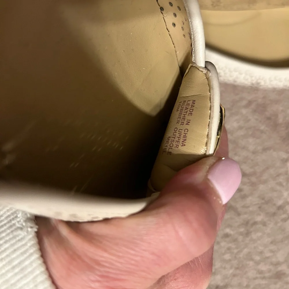 Michael Kors Cream Perforated Leather Logo Ballet Flats - Picture 8 of 8